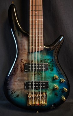 Ibanez SR405EPBDX SR Standard 5 String Bass, Poplar Burl Top, Tropical Seafloor 