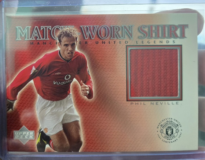 2002 Upper Deck Manchester United Match Worn Shirt Phil Neville Game Jersey PN-S