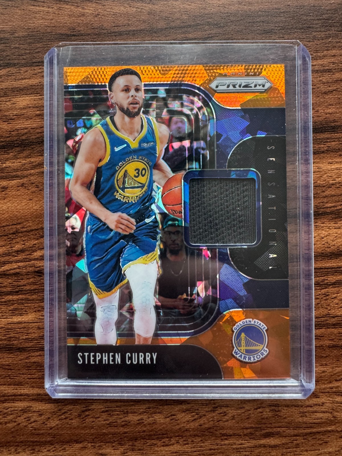 2019 Panini Prizm Sensational Swatches Stephen Curry Orange Ice Game Worn Patch