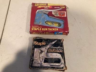 ot of 2 Vintage Staple Guns Arrow T-50 & Swingline 800 Heavy Duty USA