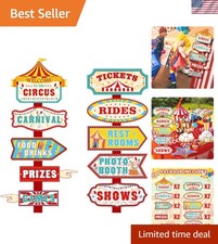 20-Piece Carnival Decorations: Circus Themed Directional Signs for Parties