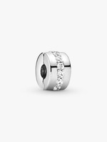 Pandora Charm AnhäNger Bead Clip 925 Sterlingsilber Linie WeißE Steine 791972CZ