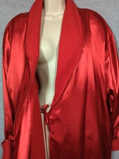 New Red Satin Long Robe L Fleece Lined Erica Taylor Hong Kong Holiday Ready