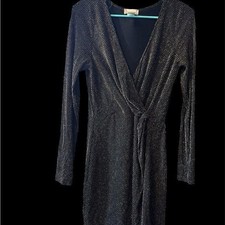 Altar'd State Shimmering Black Long Sleeve Dress size L