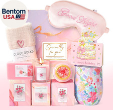 Birthday Gifts for Women, Happy Birthday Gift Basket, 8Pc Relaxing Spa Gifts Set
