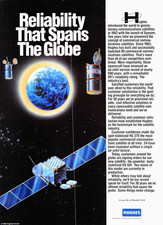 Hughes Aircraft Communications Satellites Space Vintage 1992 Magazine Print Ad