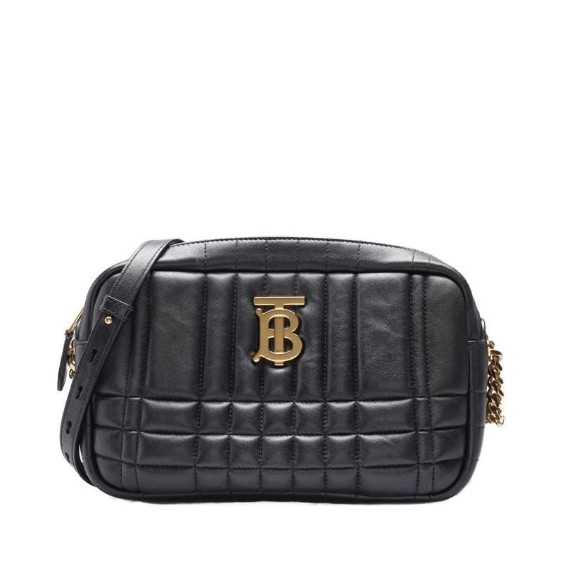 Borsa a tracolla piccola Burberry nera TB Lola fotocamera catena oro