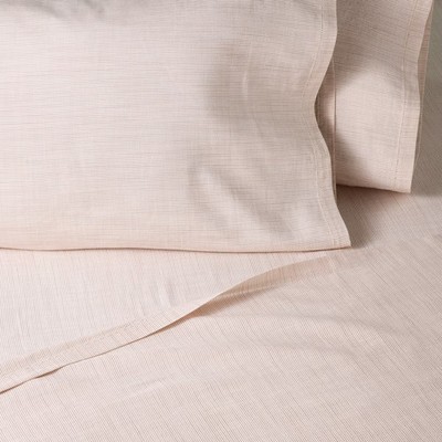 4pc King Micro Stripe Sheet Set Rust - Hearth & Hand with