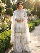 SALWAR KAMEEZ PAKISTANI INDIAN WEDDING PARTY WEAR DRESS BOLLYWOOD SUIT SHARARA