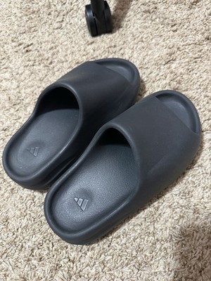 adidas yeezy Men's Black Comfort Slide Sandals with Logo