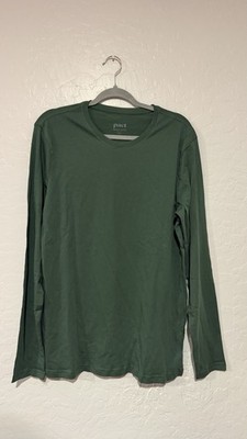 PACT Organic Cotton Luxe Essential Slim Long Sleeve T-Shirt Mens M Green