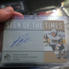 Upper Deck 2021-22 SP Authentic Sign of the Times Peyton Krebs Auto SOTT0-PK