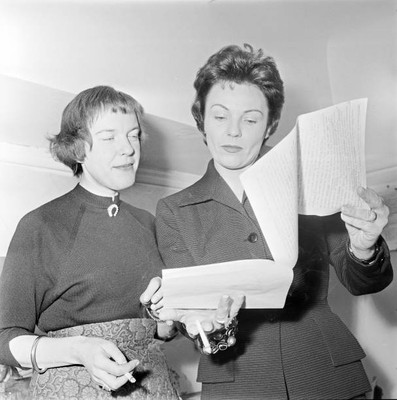Austrian Authoress Ingeborg Bachmann austrian actress Hilde Krahl - Old Photo