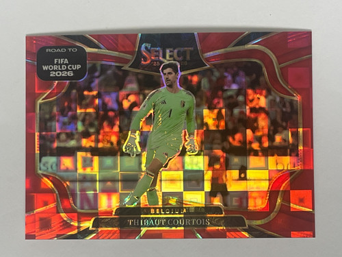 2025-26 Panini Select FIFA World Cup Field Level Thibaut Courtois Red Pandora