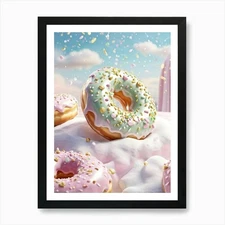 Whimsical 3d Illustration Of A Glaz Framed Wall Art Poster Canvas Print Picture