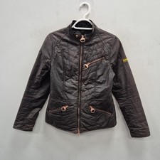 Barbour Backmarker 4oz  UWax Waterproof Biker Short Fit Jacket Brown Size Uk 8