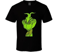 How the Grinch Stole Christmas Cartoon Face Black T Shirt