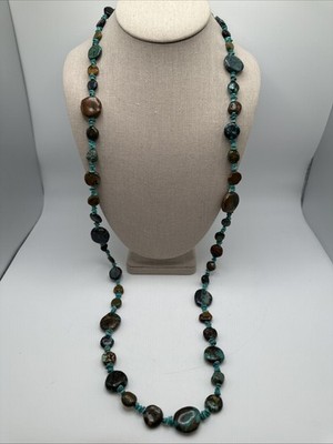 Jay King Natural Spruce Mountain Nevada Turquoise Sterling Silver 42  Necklace