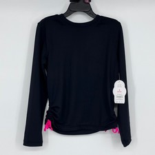 NWT Wonder Nation Girls Black Long Sleeve Rash Guard UPF 50 Quick Dry S 6-6X