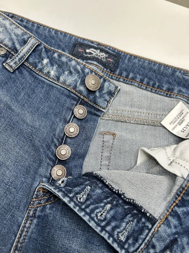 Silver Jeans NWT Avery Slim Crop Denim Pants Womens Size 34x25 Button Fly $79 - Picture 9 of 16