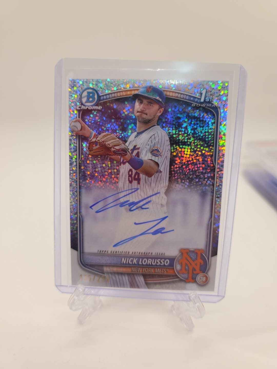 2025 Bowman Chrome Nick Lorusso 1st Bowman Speckle Refractor Auto /299