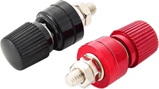 Copper Battery Terminal Stud Connector Kit, M6 1/4", 2Pcs Red & Black