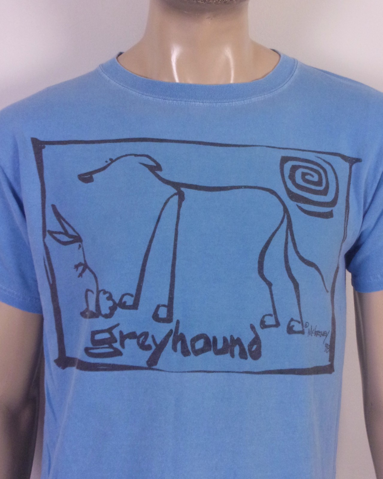 vintage 90s Greyhound Dog T-Shirt 1998 Abstract Art SZ M