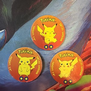 Pikachu #25 Pogs 1998-1999 Pokémon Cards Coin Battle Discs- Gen 1  *Lot Of 3*