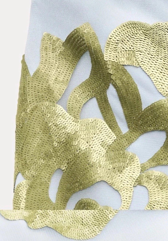 ZARA NWT WOMAN SS24 CONTRASTING SEQUIN SKIRT ZW COLLECTION GREEN Size S 2686/176 image 5