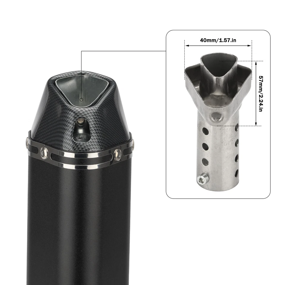 Universal Motorcycle 51mm 2" Slip On Muffler Exhaust Pipe Tail With DB Killer - Image 4 of 4