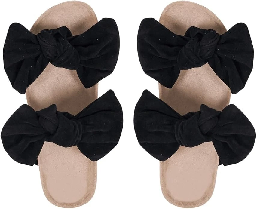 Sandalias de playa de gamuza con lazo de corcho talla 10,5 para mujer punta abierta correderas pd 17z