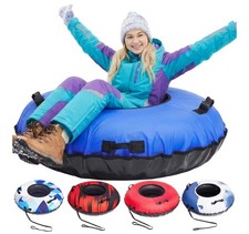 Rubber Snow Tube, 45 Inch, Blue, Commercial Grade Canvas, Inflatable, Heavy-Duty