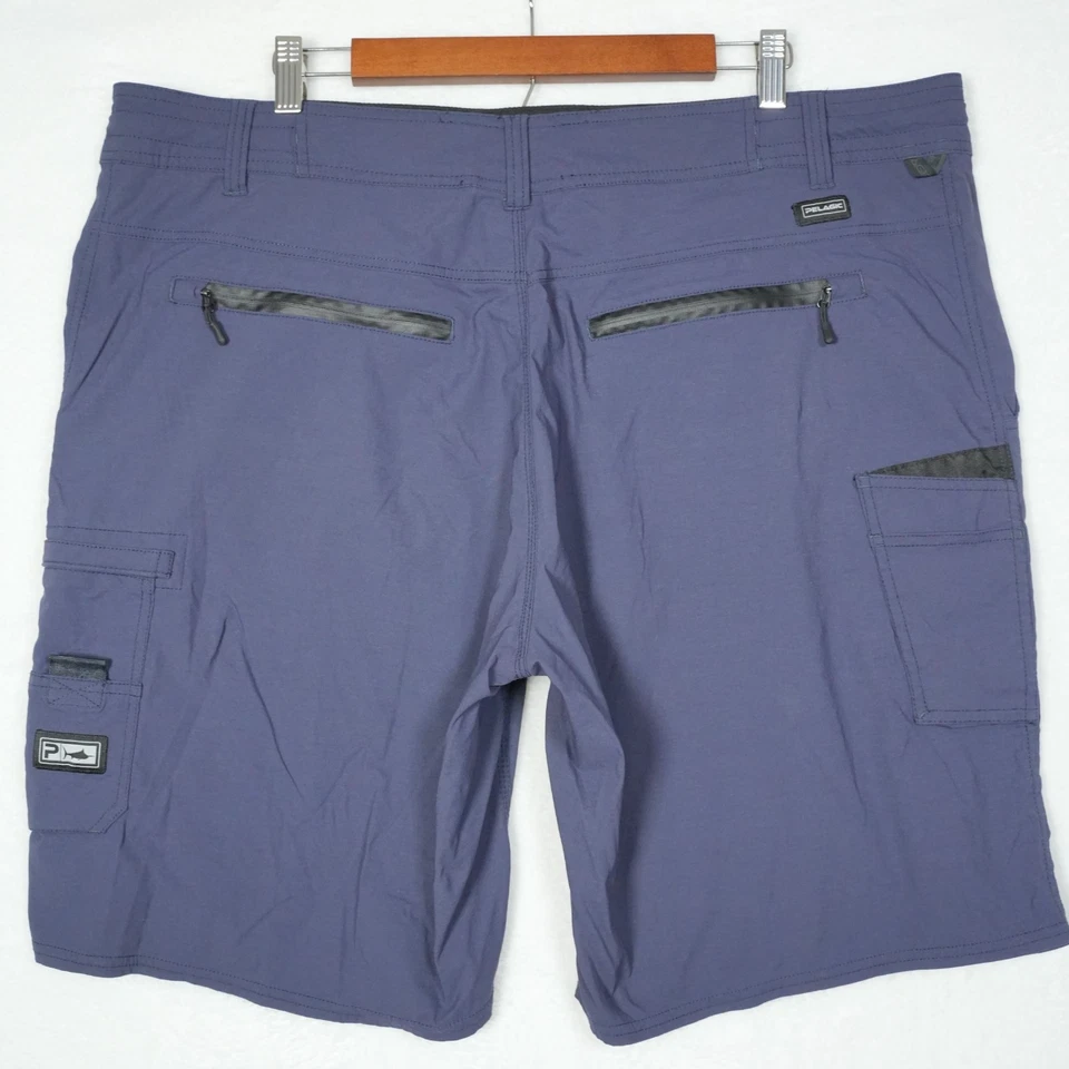 Шорты мужские Pelagic 40 синие функциональные рыболовные быстросохнущие на молнии карманные шорты - Изображение 3 из 4