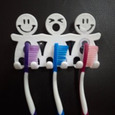 Toothbrush Holder Wall Mounted 5 Position Cute Smiley Bathroom Sets