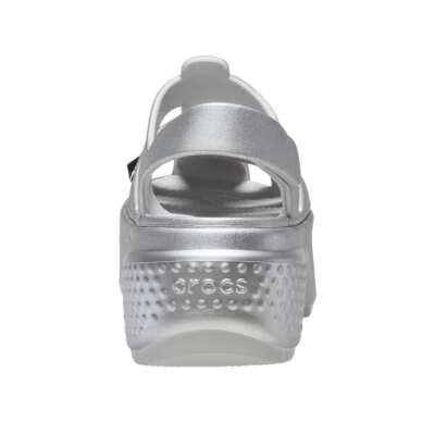フラットシューズ Stomp Sandals - Crocs - Synthetic - Silver New Womens CROCS STOMP STUD METALLIC FISHERMAN SANDAL 210409