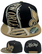 New Orleans New Leader Hurricane Fleur De Lis Saints Black Era Snapback Hat Cap