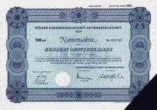K&Ouml;LNER B&uuml;rgergesellschaft Senats Hotel 1986 K&ouml;ln Adenauer Wirtz Trimborn 100 DM