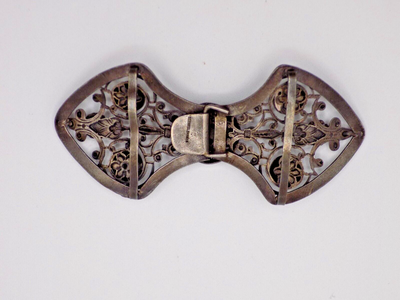 Vintage Rhinestone Filigree Belt Sash Buckle 2 Piece 