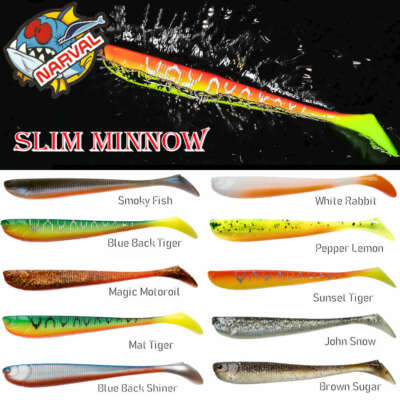 Narval Slim Minnow Gummifisch 16cm Shad Barsch Zander Hecht Farbe Zur Auswahl