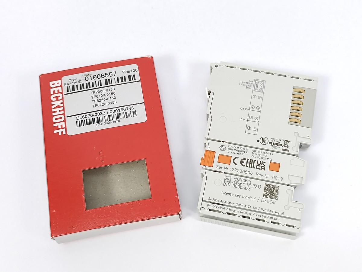 Beckhoff EL6070-0033 Terminal EtherCAT, Clé De Licence Pour