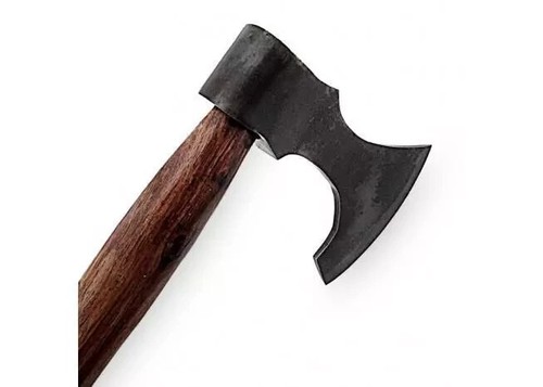 Viking Warpath Functional Battle Axe forged Iron Steel Weapon Overall 20.75" - Picture 5 of 5