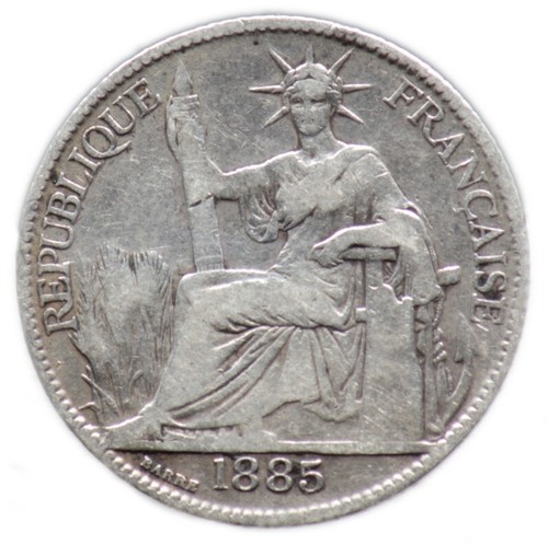 20 CENTIEMES 1885 INDOCHINE / INDOCHINA (argent / silver) 20 cent