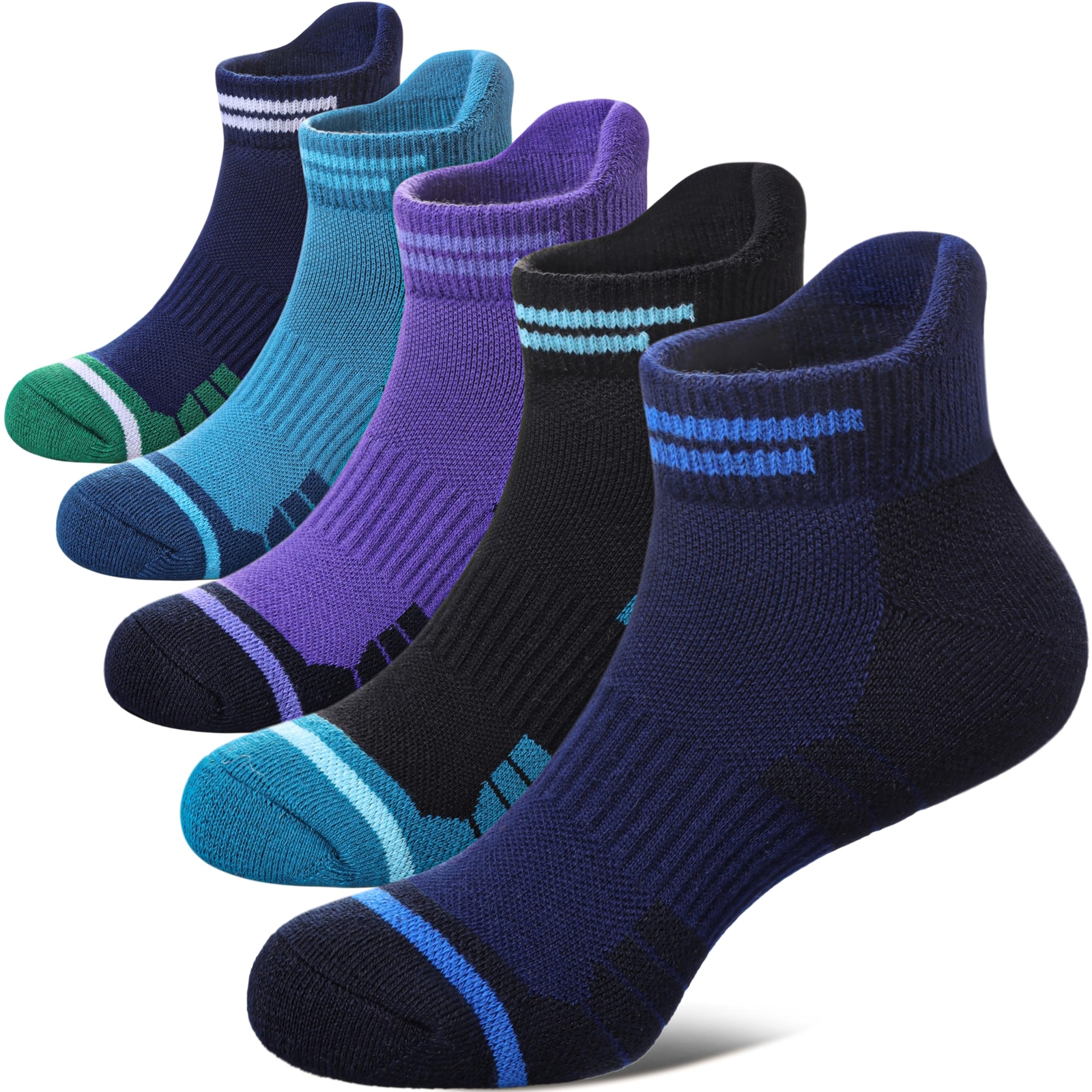 Womens Ankle Socks for Running, Hiking, Biking, Walking, Thick Cushioned Athl...-image