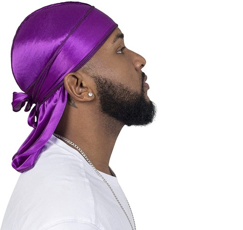 Premium Durag Bandana Doo rag Headwear Soft Silk Pirate Cap Wrap Unisex Men AUS - Picture 14 of 23