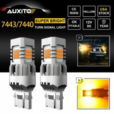2x Auxito 7443 7440 7444na Led Amber Yellow Bulbs Car Turn Signal Light Bright