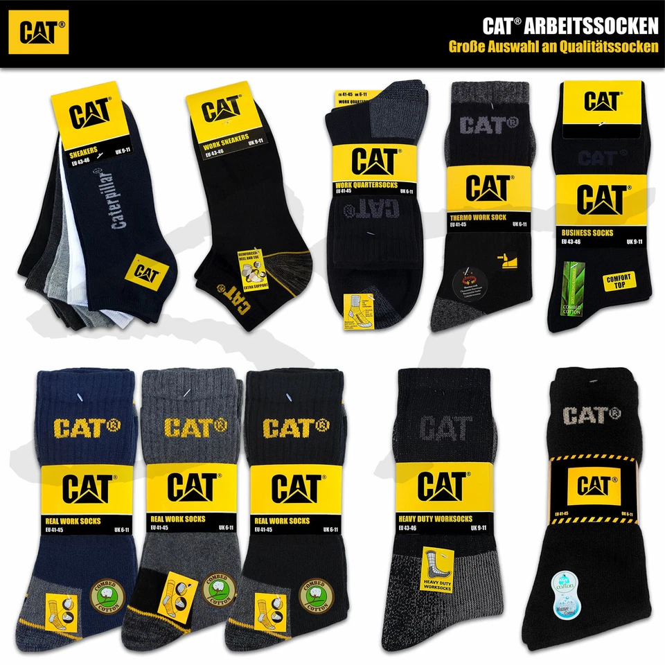 CAT CATERPILLAR Calze da lavoro uomo termiche business lunghe corte quarter calzini