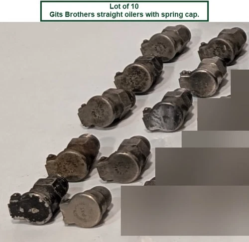 Lot of 10 Pcs. Gits Brothers Oil Cup with Spring Cover for Lathes and Other Eqpt