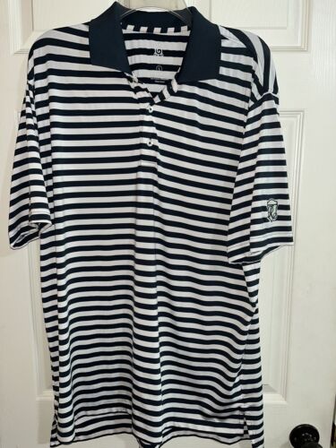 Turtleson Polo Shirt Mens Large , Black And White Striped , Golf Performance - 第 1/6 張圖片