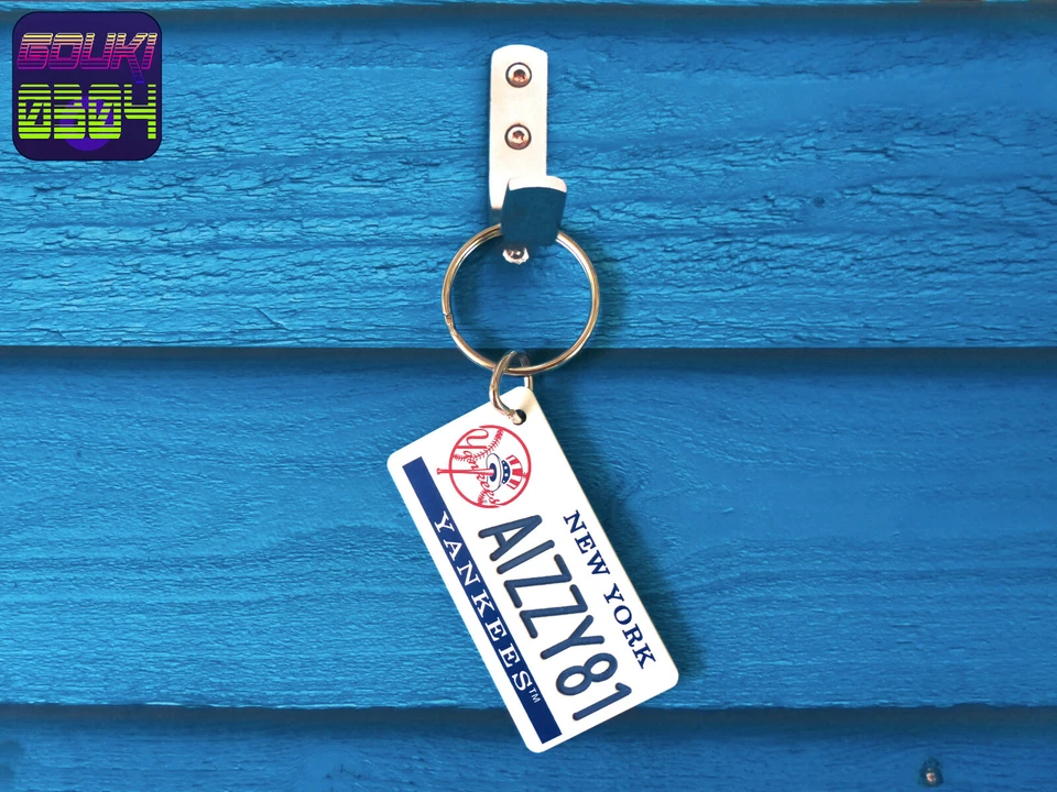 Personalized New York Yankees Keychain - Baseball Name Bag Tag- Custom Engraved - Image 4 of 4