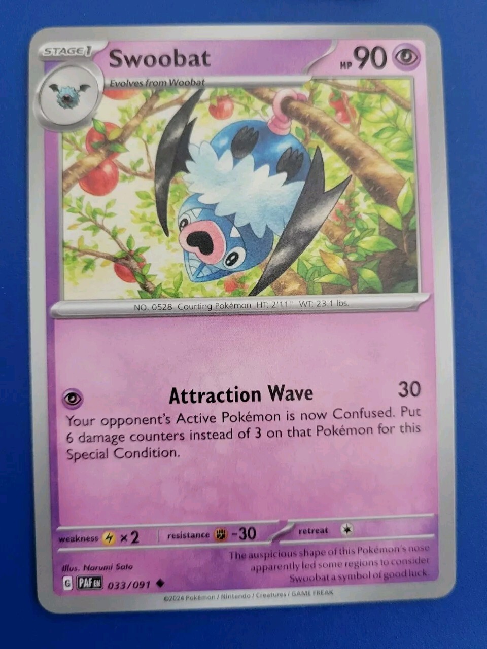 Pokémon TCG Paldean Fates: Swoobat (033/091) - Uncommon - Near Mint